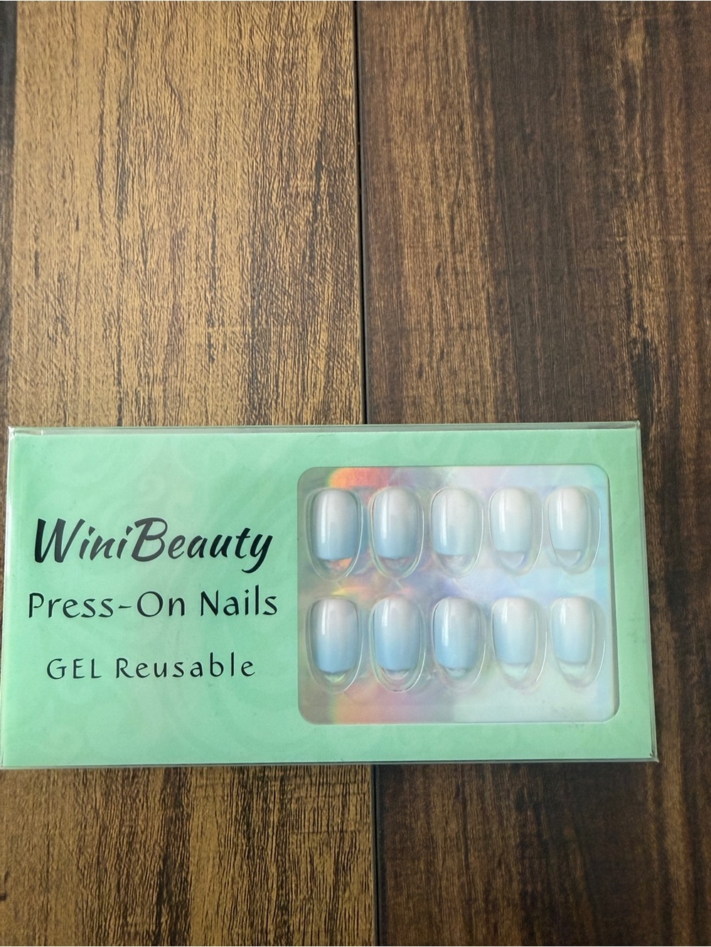 Blue Ombre Press-On Nails – Reusable Gel Set